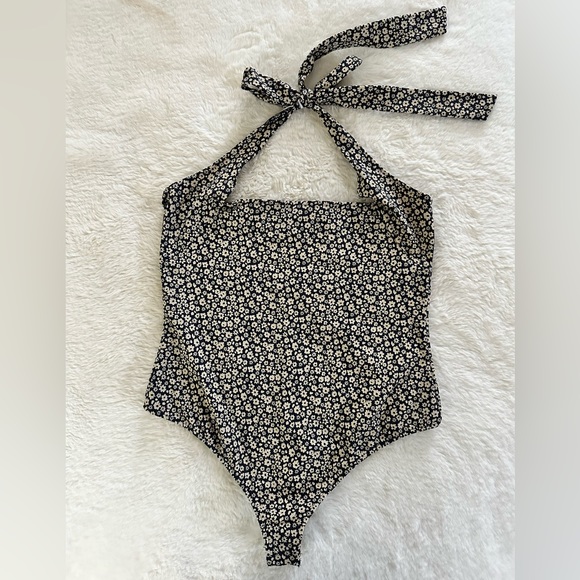 NWOT Free People Talk Back Thong Bodysuit - Black Combo - Picture 4 of 8